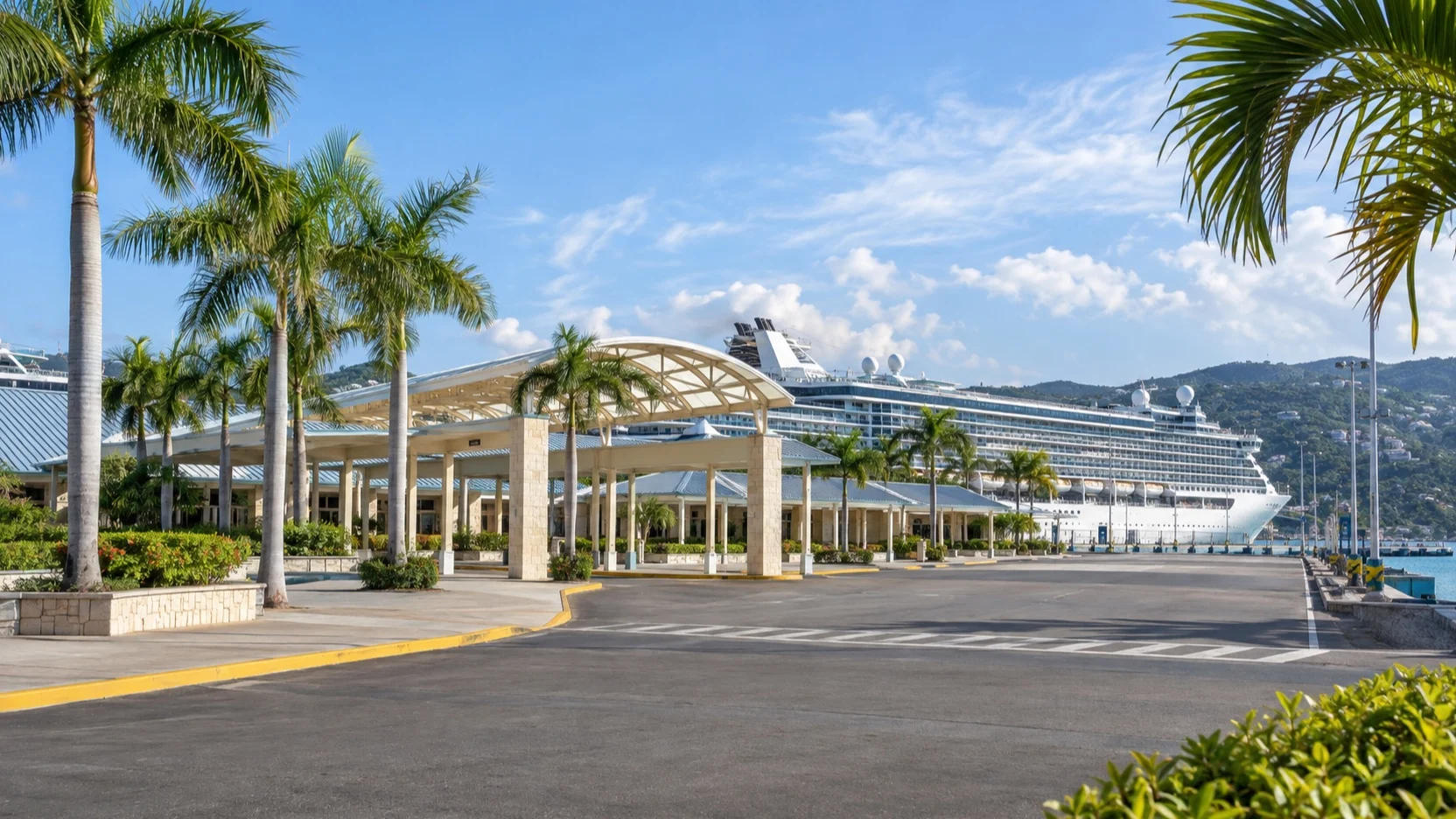 Pickup area outside Montego Bay cruise terminal