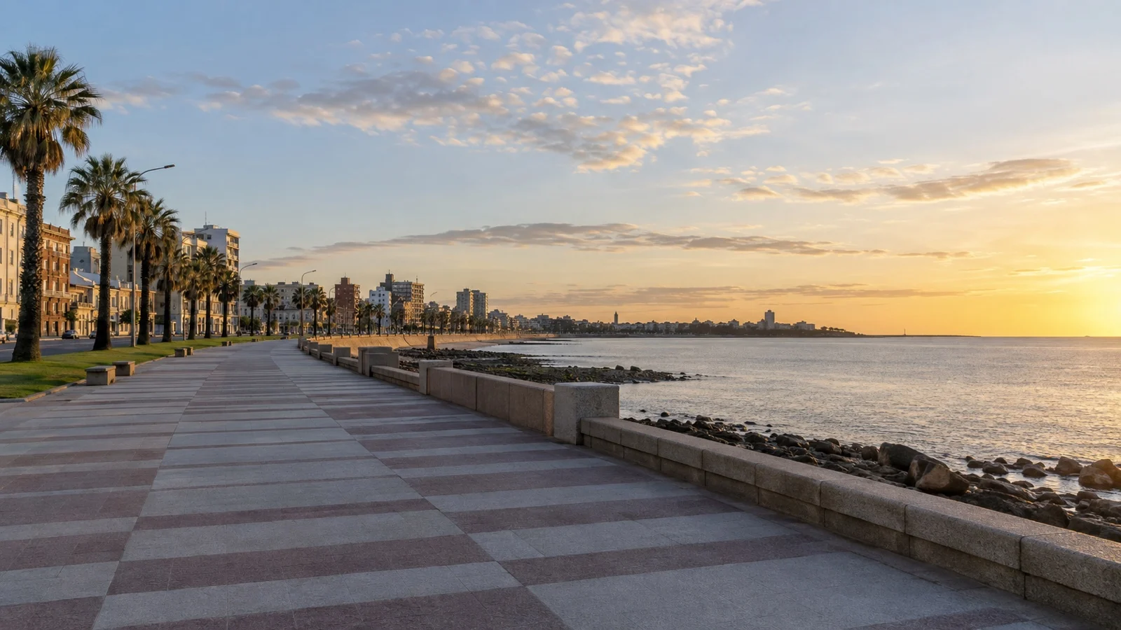 Montevideo Rambla promenade beside the Río de la Plata