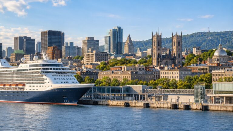 Cruise ship at Montréal Grand Quay beside Old Port