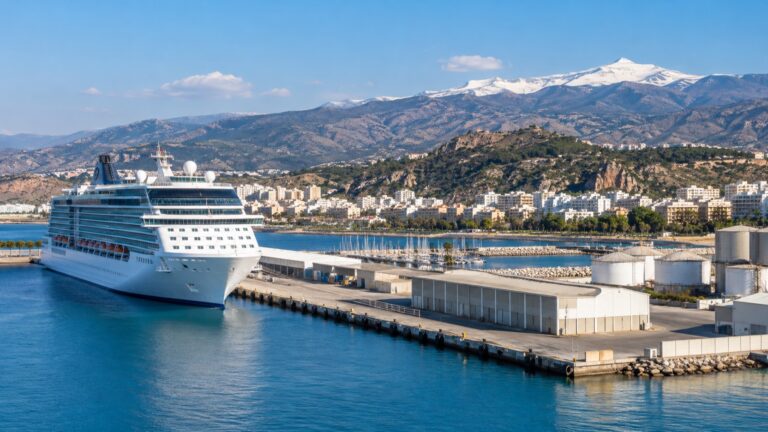 Cruise ship at Motril harbor on Spain's Costa Tropical