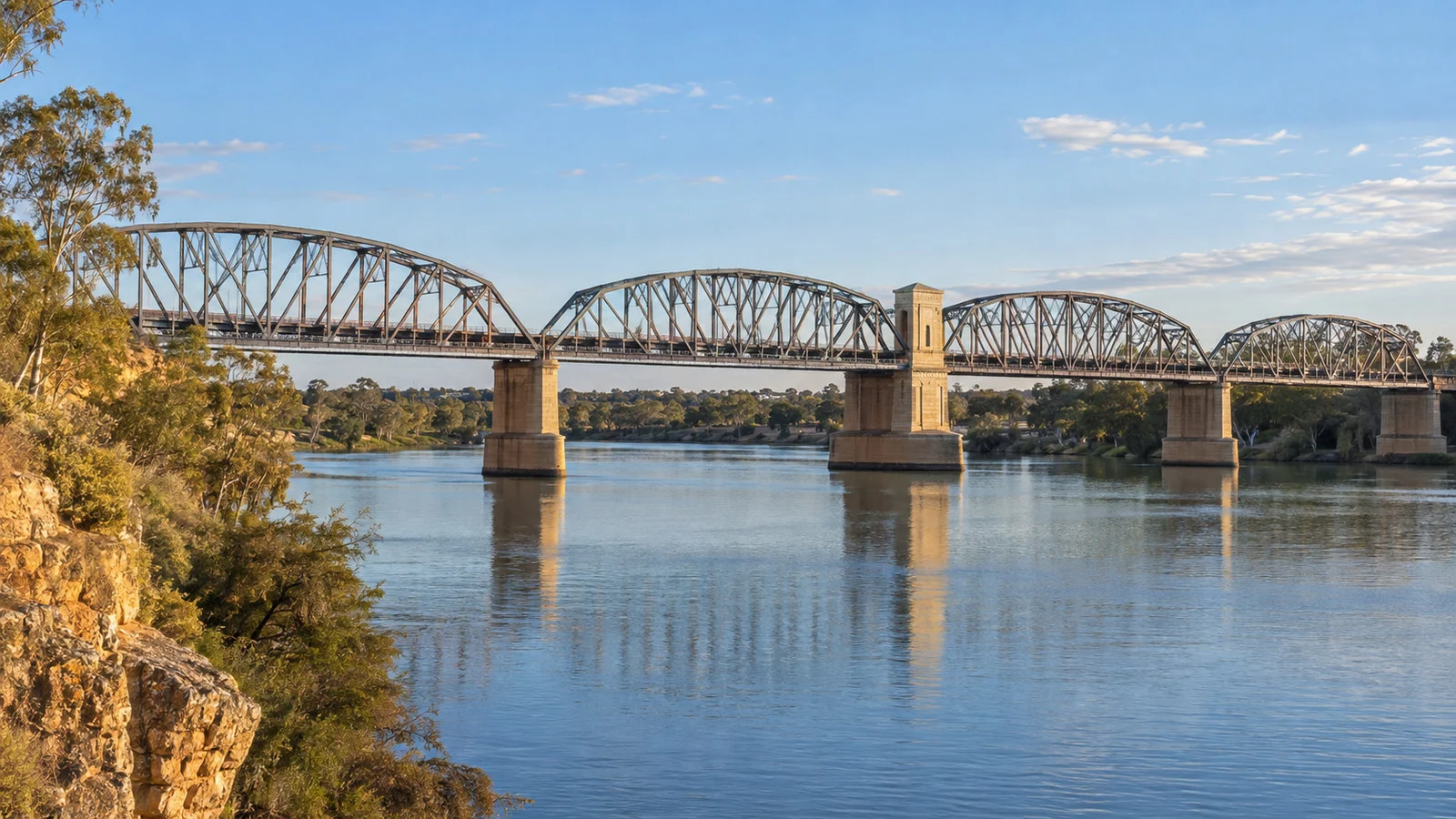 Historic Murray Bridge spanning the river