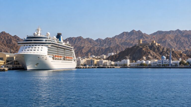 Cruise ship at Sultan Qaboos Port in Muscat
