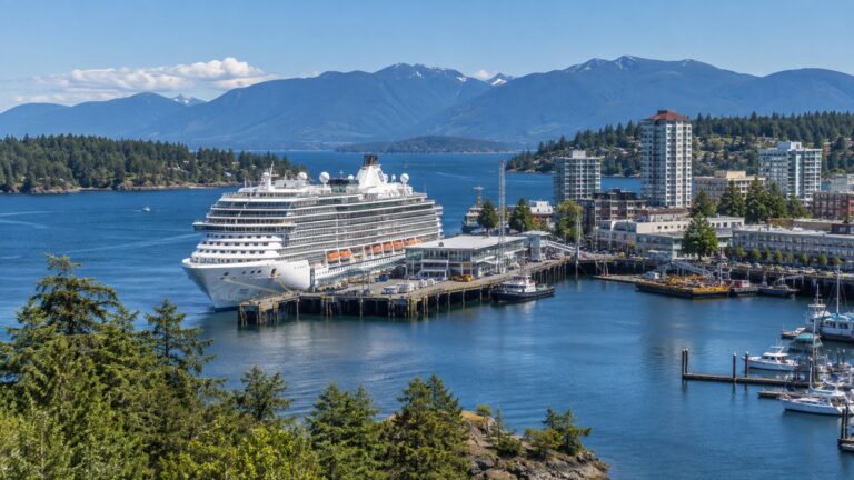Cruise ship at Nanaimo Assembly Wharf on Vancouver Island