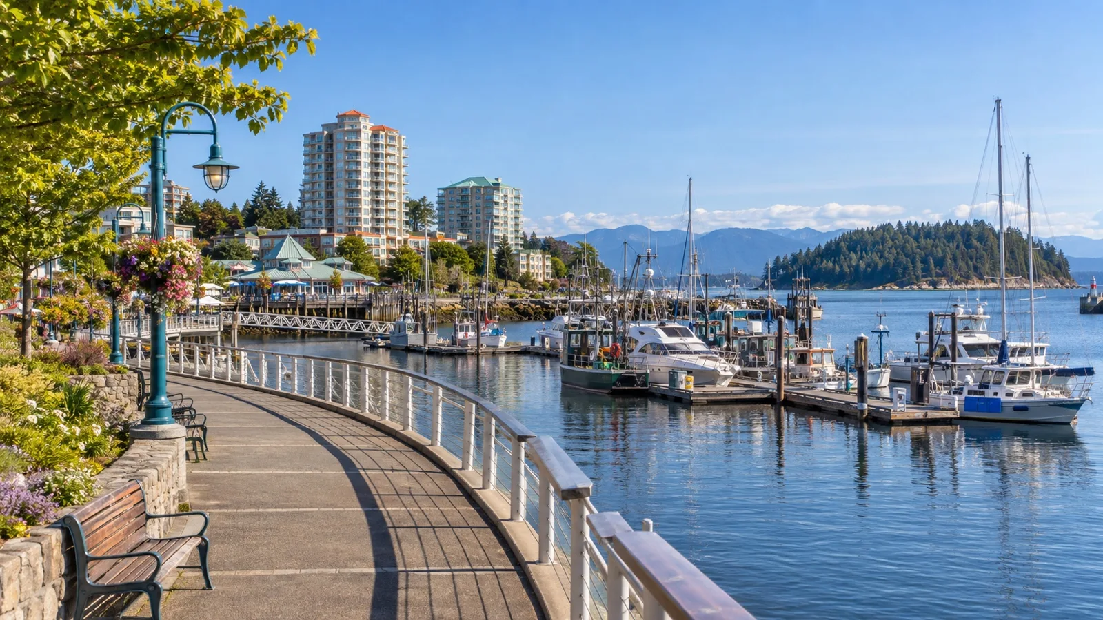 Nanaimo Harbourfront Walkway beside the marina
