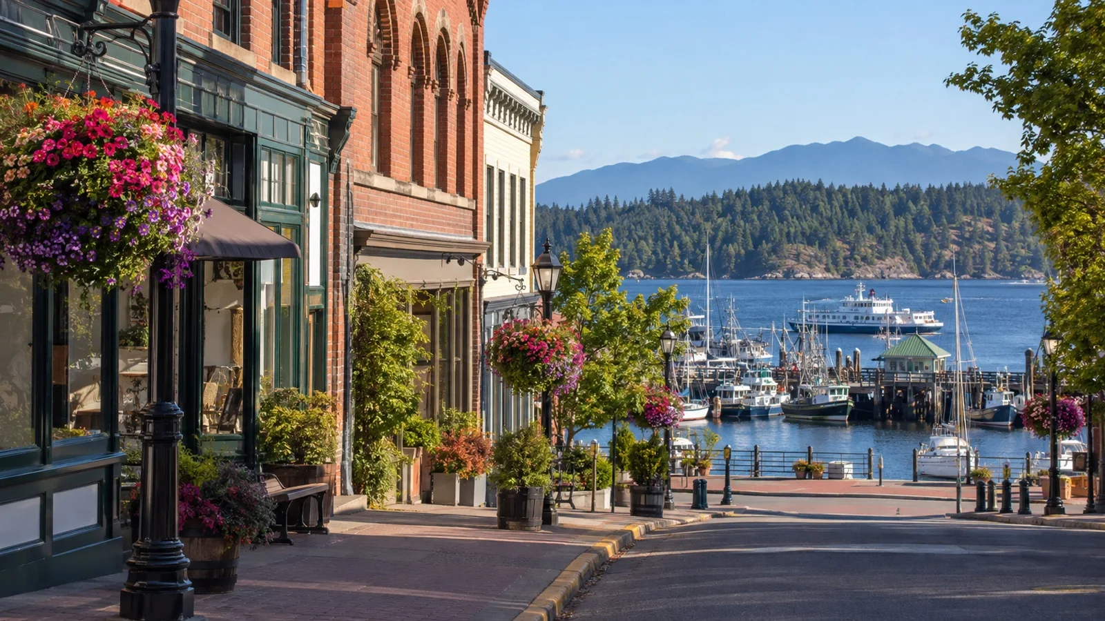 Historic storefront street in Nanaimo Old City Quarter
