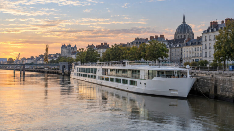Loire Princesse river cruise ship moored at Quai Fernand Crouan in Nantes, France