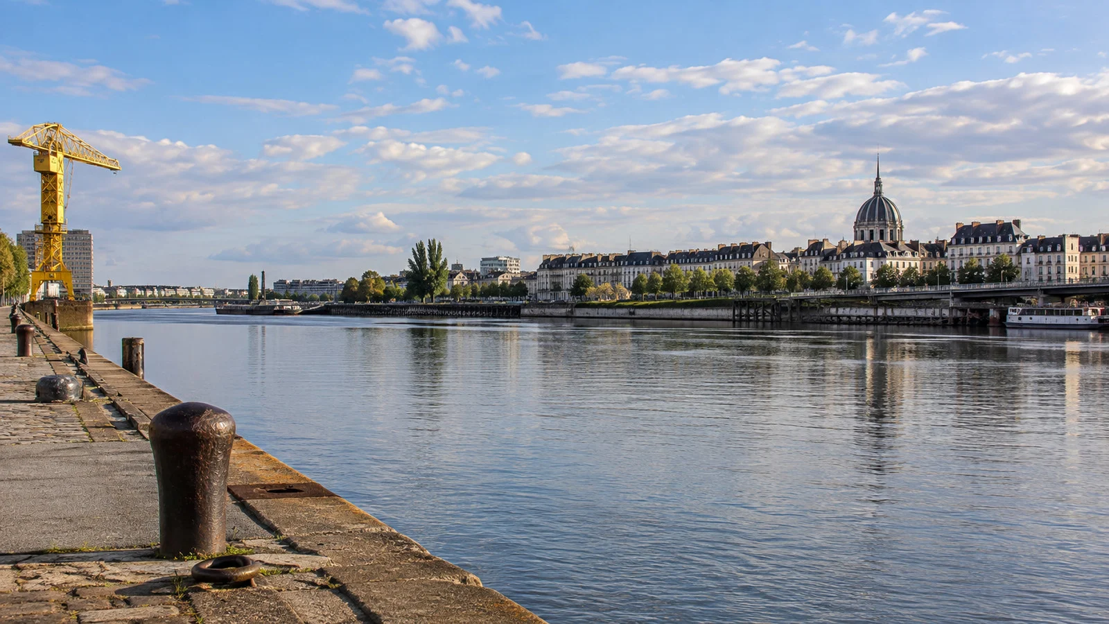 Loire riverfront in Nantes near Quai Fernand Crouan