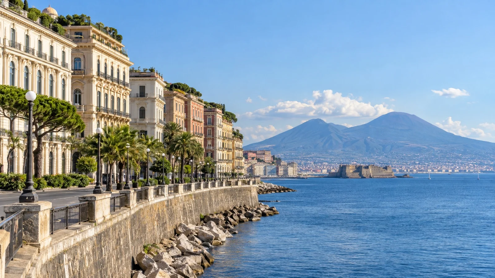Chiaia district and waterfront in Naples