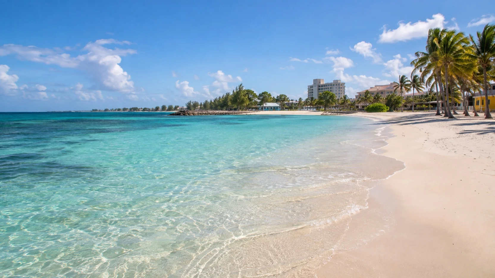Empty Junkanoo Beach near the Nassau cruise port
