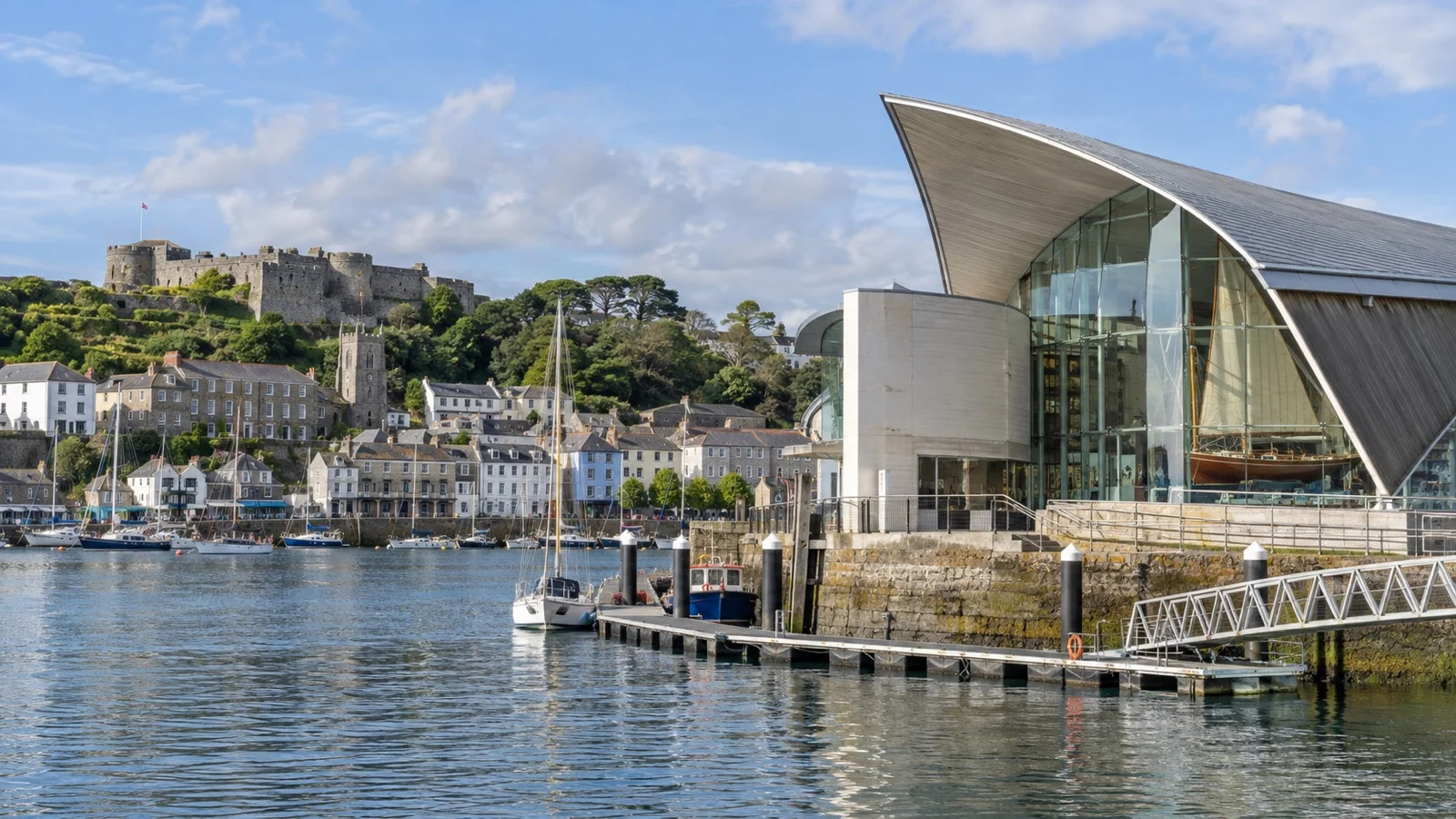 National Maritime Museum Cornwall building on Falmouth waterfront