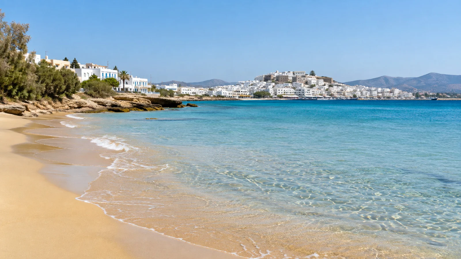 Agios Georgios Beach beside Naxos Town