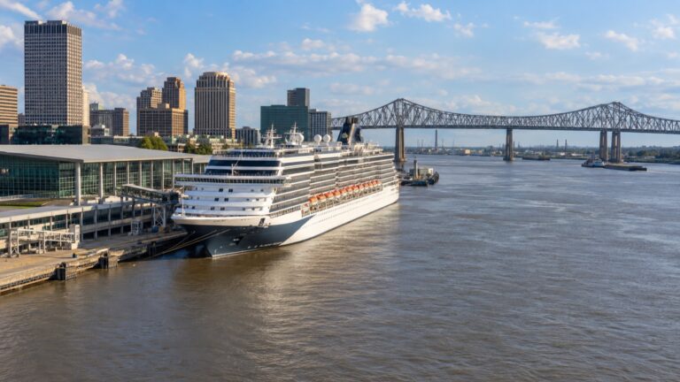 Cruise ship at New Orleans on the Mississippi River