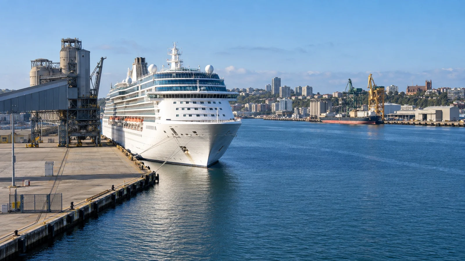 Cruise ship at Newcastle NSW Channel Berth near Carrington