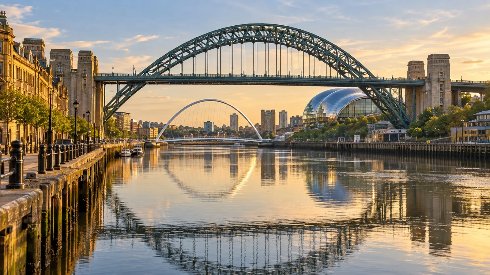 River Tyne and bridges along Newcastle Quayside