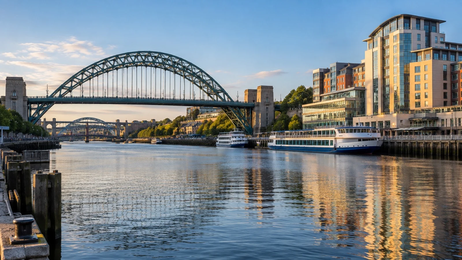 Newcastle Quayside hotel area before cruise