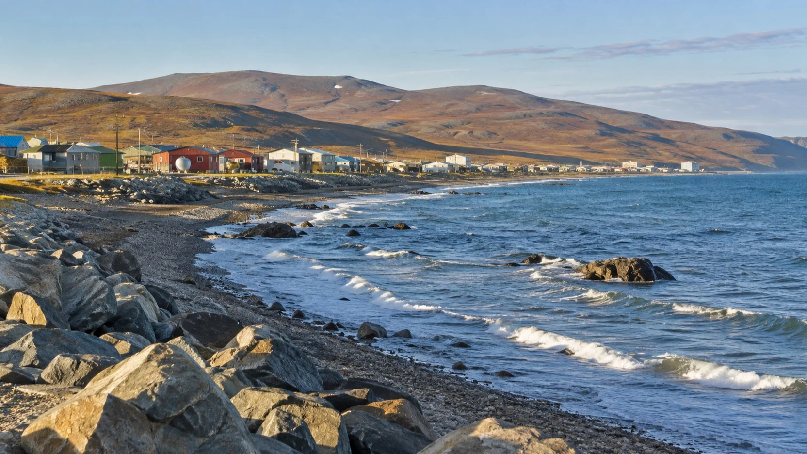Nome's Bering Sea shoreline in Alaska