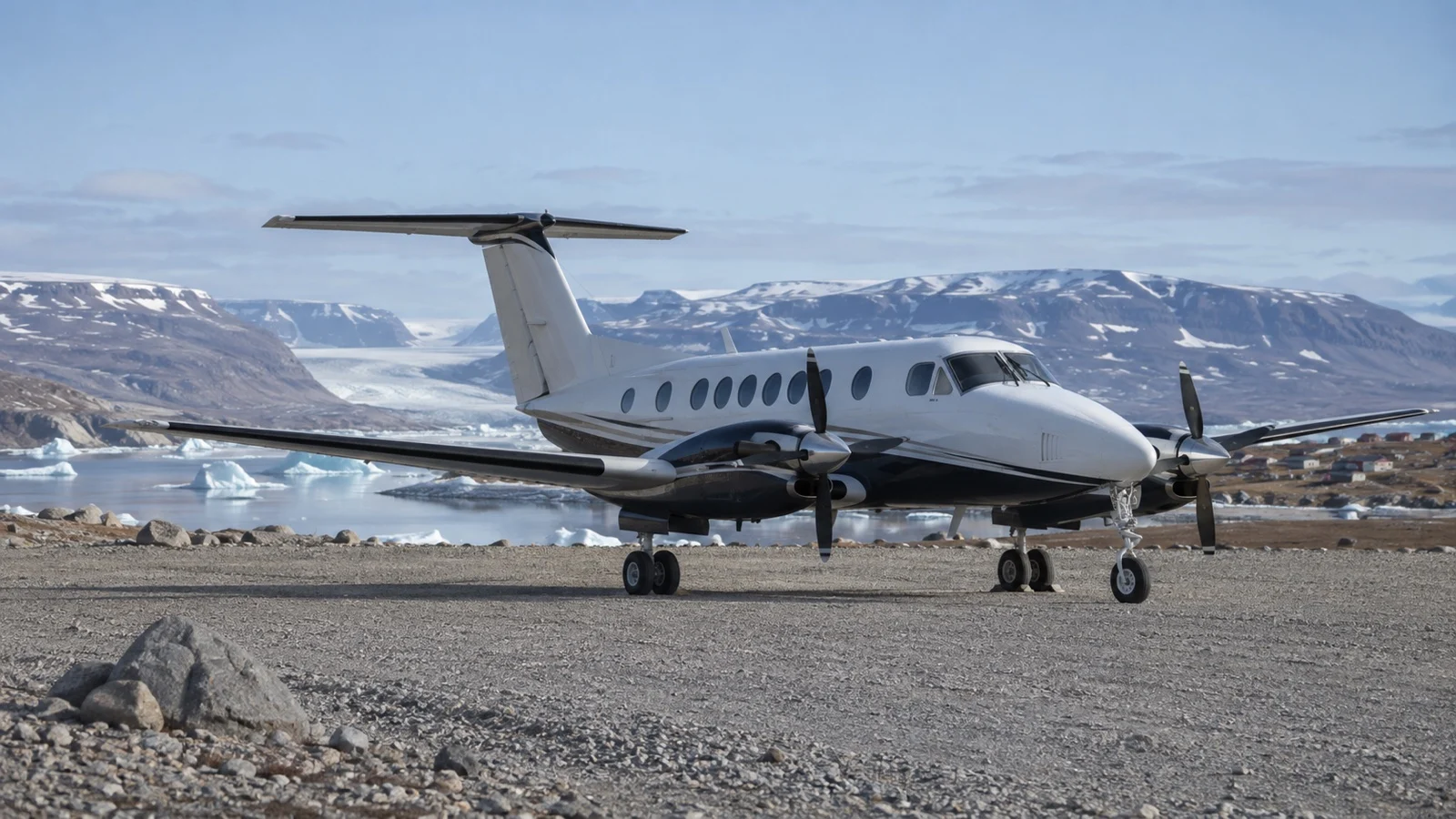 Charter aircraft on remote Nunavut airstrip