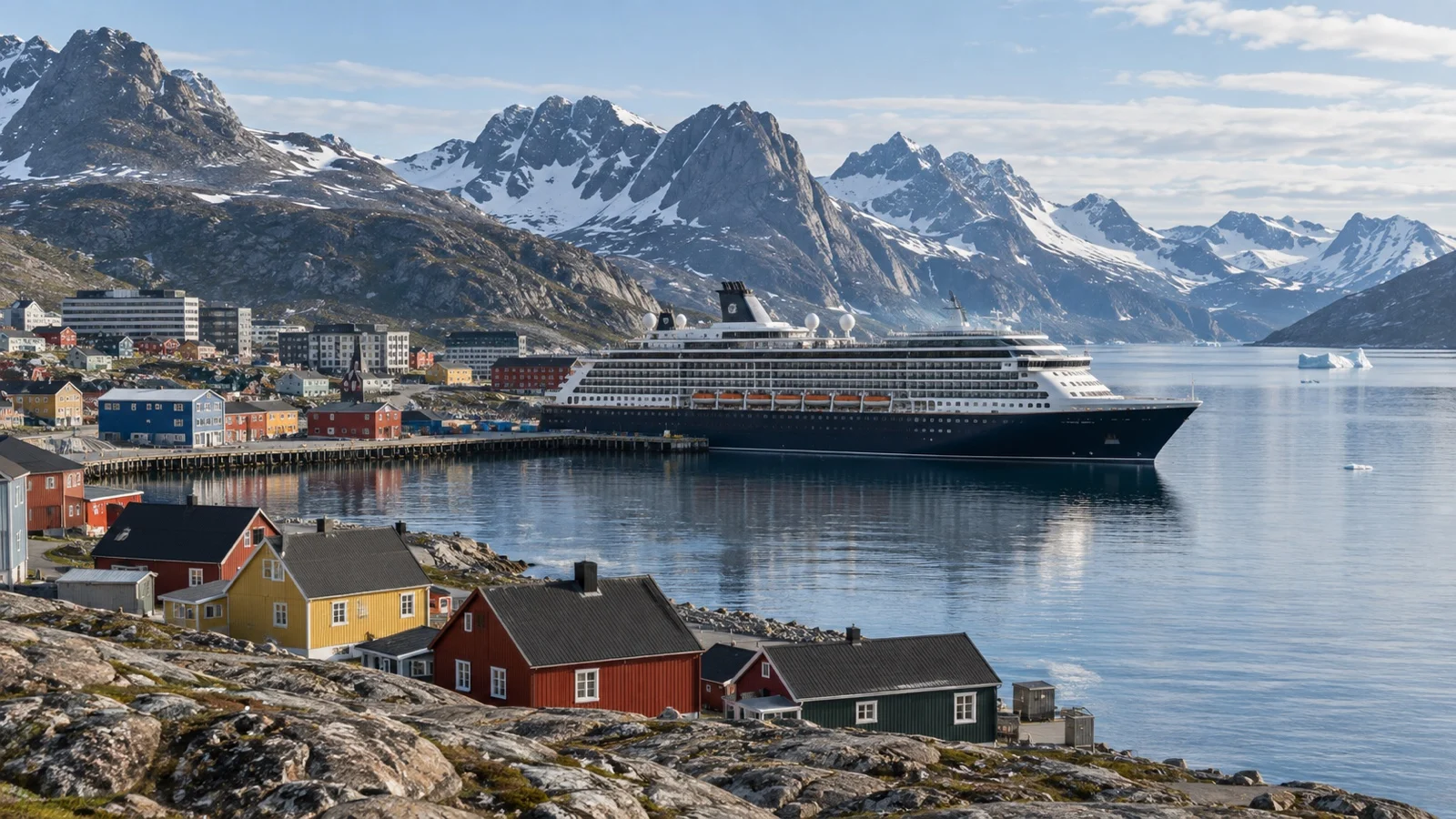 Cruise ship at Nuuk Greenland port