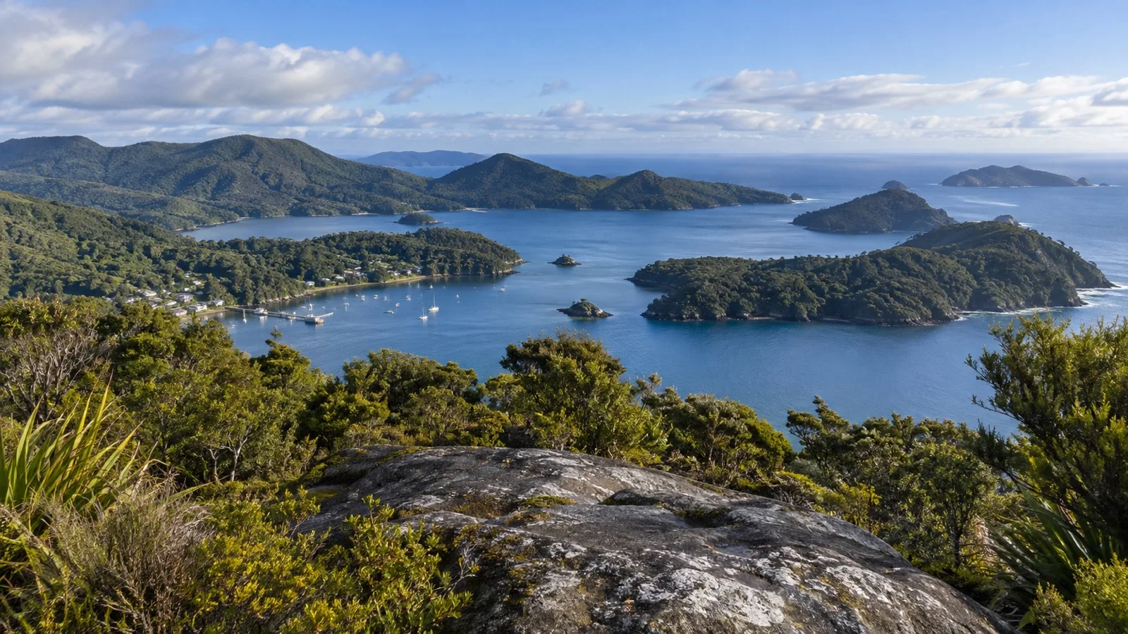View across Halfmoon Bay from Observation Rock