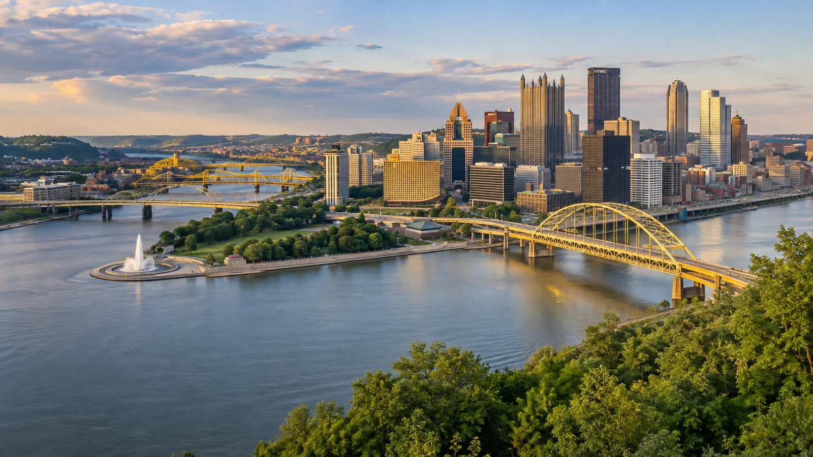 Pittsburgh confluence of the three rivers