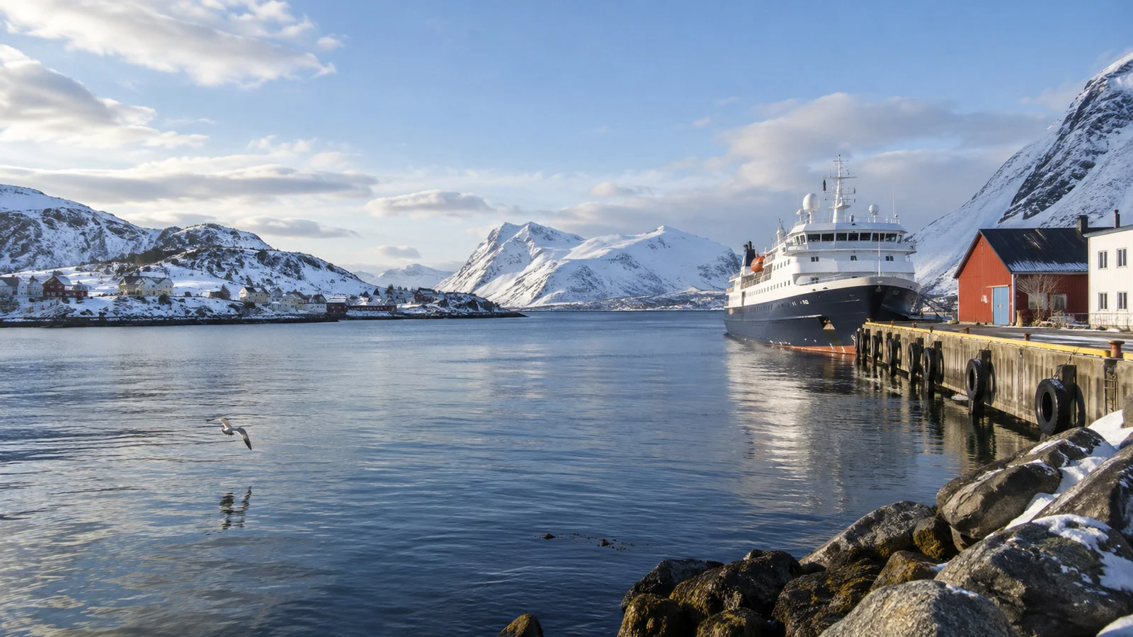 Oksfjord cruise waterfront and landing area