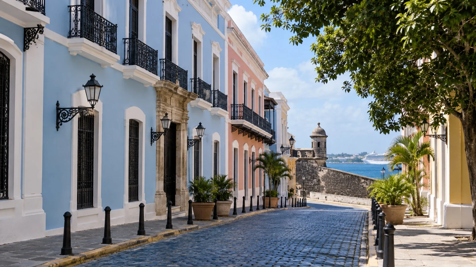 Historic street near La Fortaleza in Old San Juan