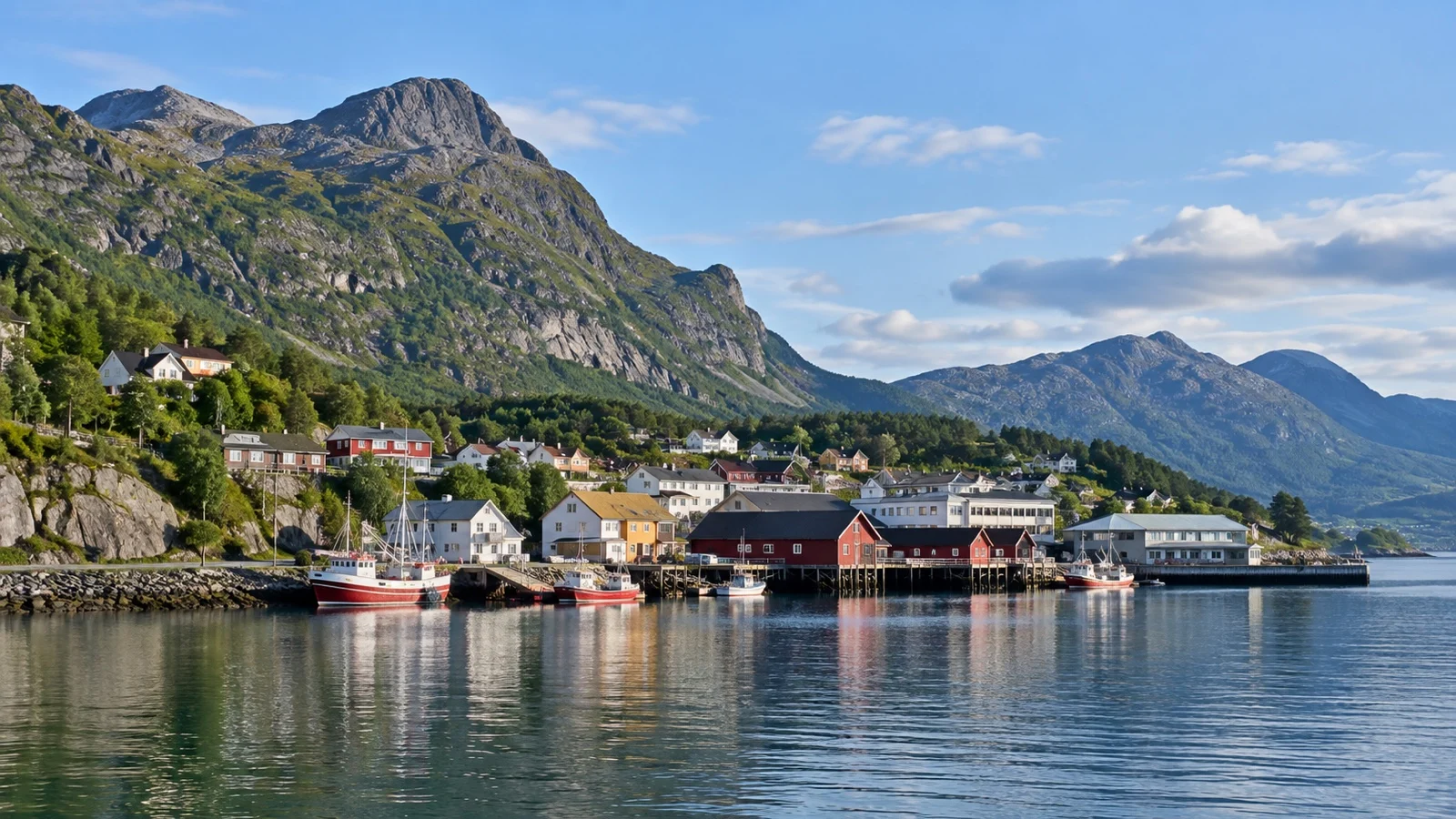 Ørnes village and surrounding mountains