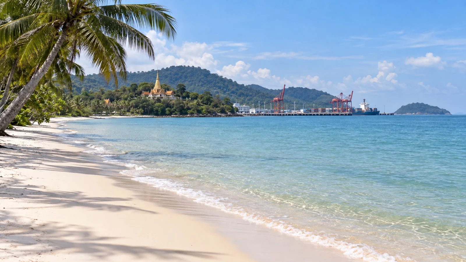Palm-lined Otres Beach near Sihanoukville
