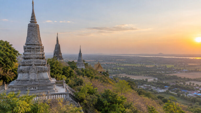 Oudong hilltop stupas in Cambodia