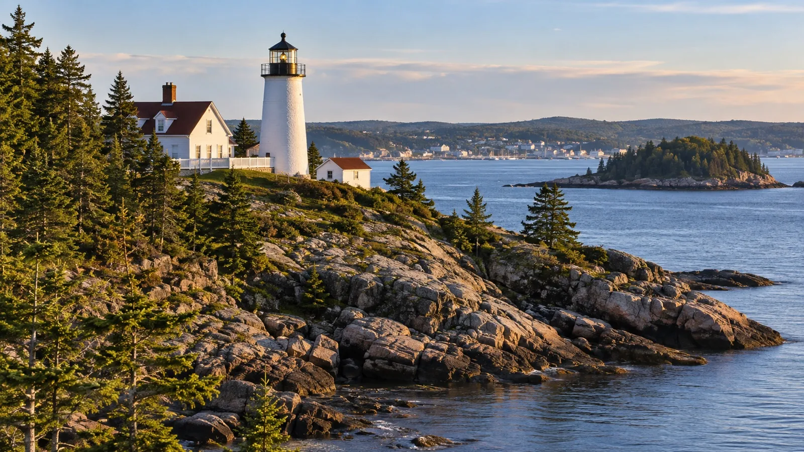 Owls Head Lighthouse above Penobscot Bay