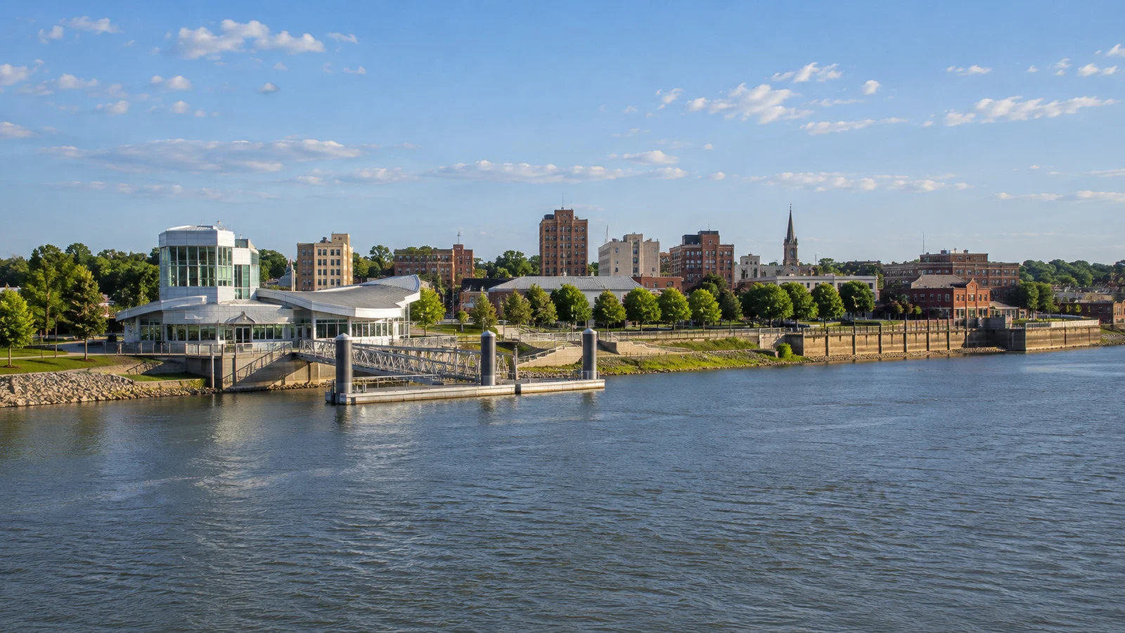 View of River Discovery Center and downtown near Paducah