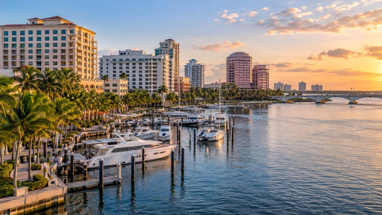 Downtown West Palm Beach waterfront hotels and marina