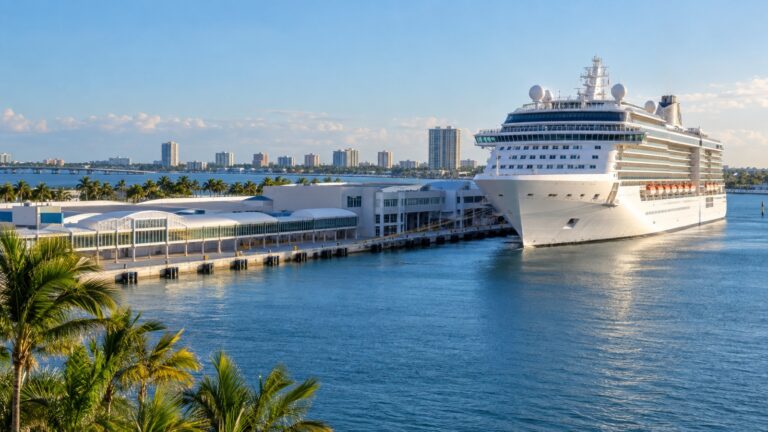 Cruise ship at the Port of Palm Beach in Riviera Beach, Florida