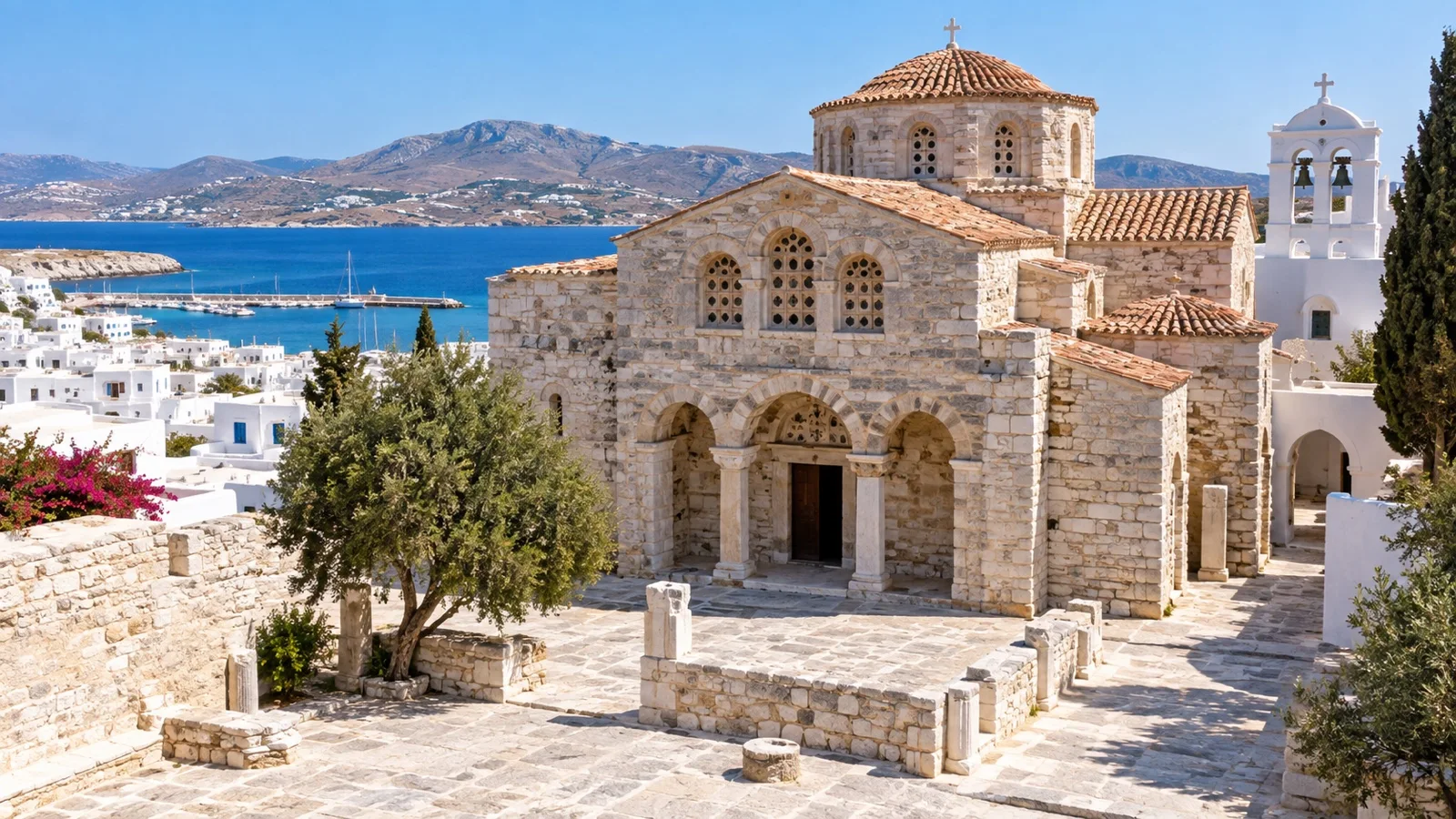 Historic Panagia Ekatontapiliani church in Parikia