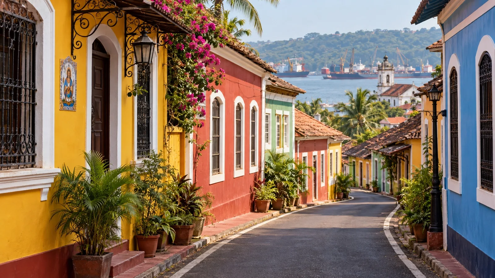 Colorful Portuguese-era houses in Panaji Fontainhas