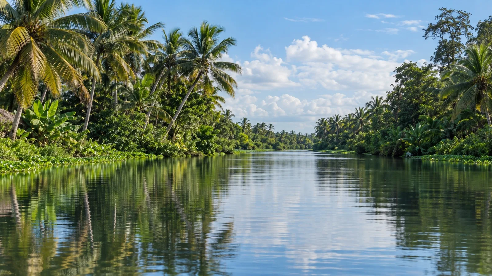 Palm-lined Pangalanes Canal near Toamasina
