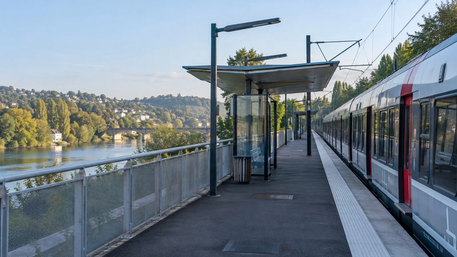Suburban train station for Le Pecq to Paris transfer