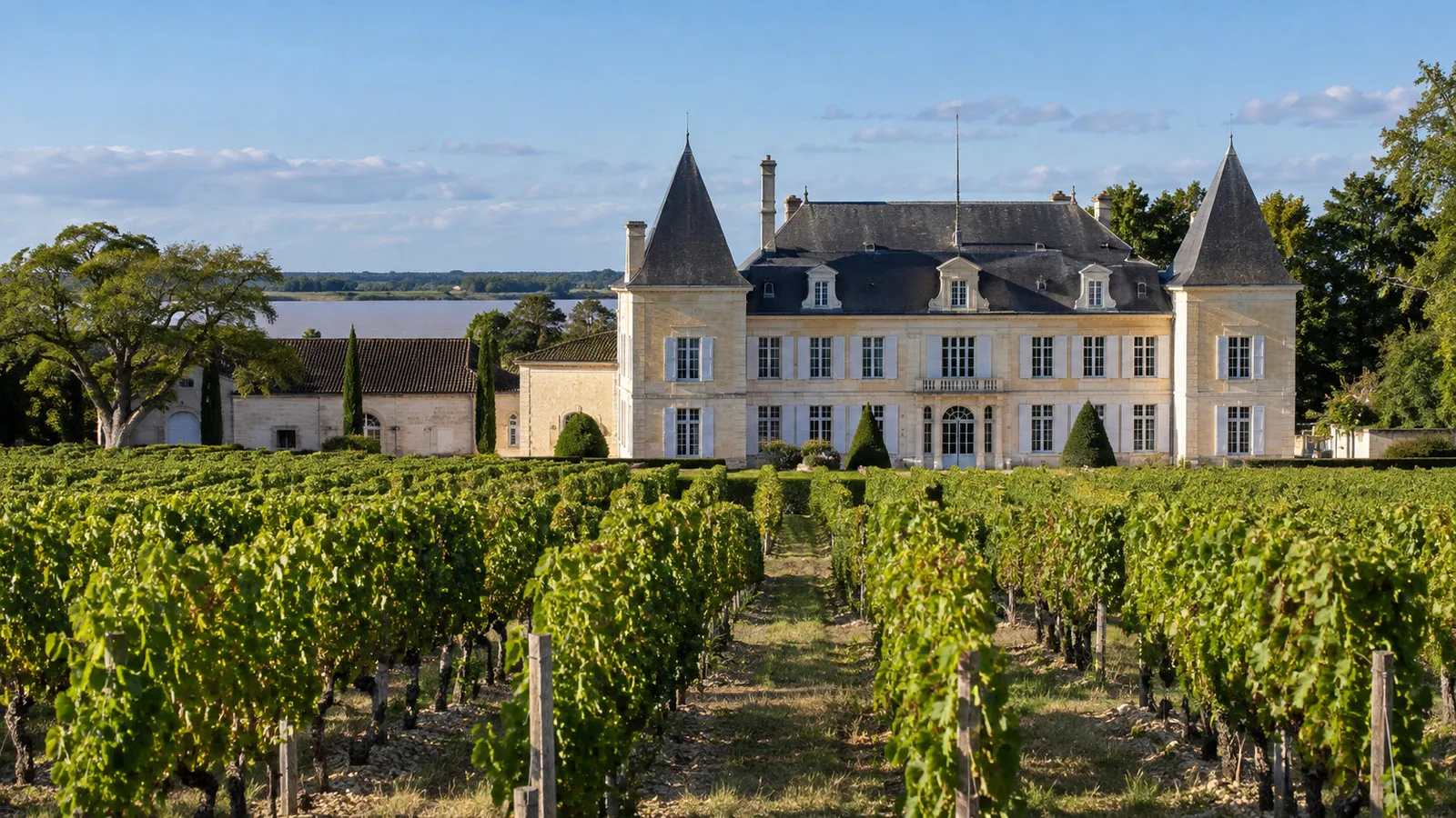 Wine château exterior in the Pauillac region
