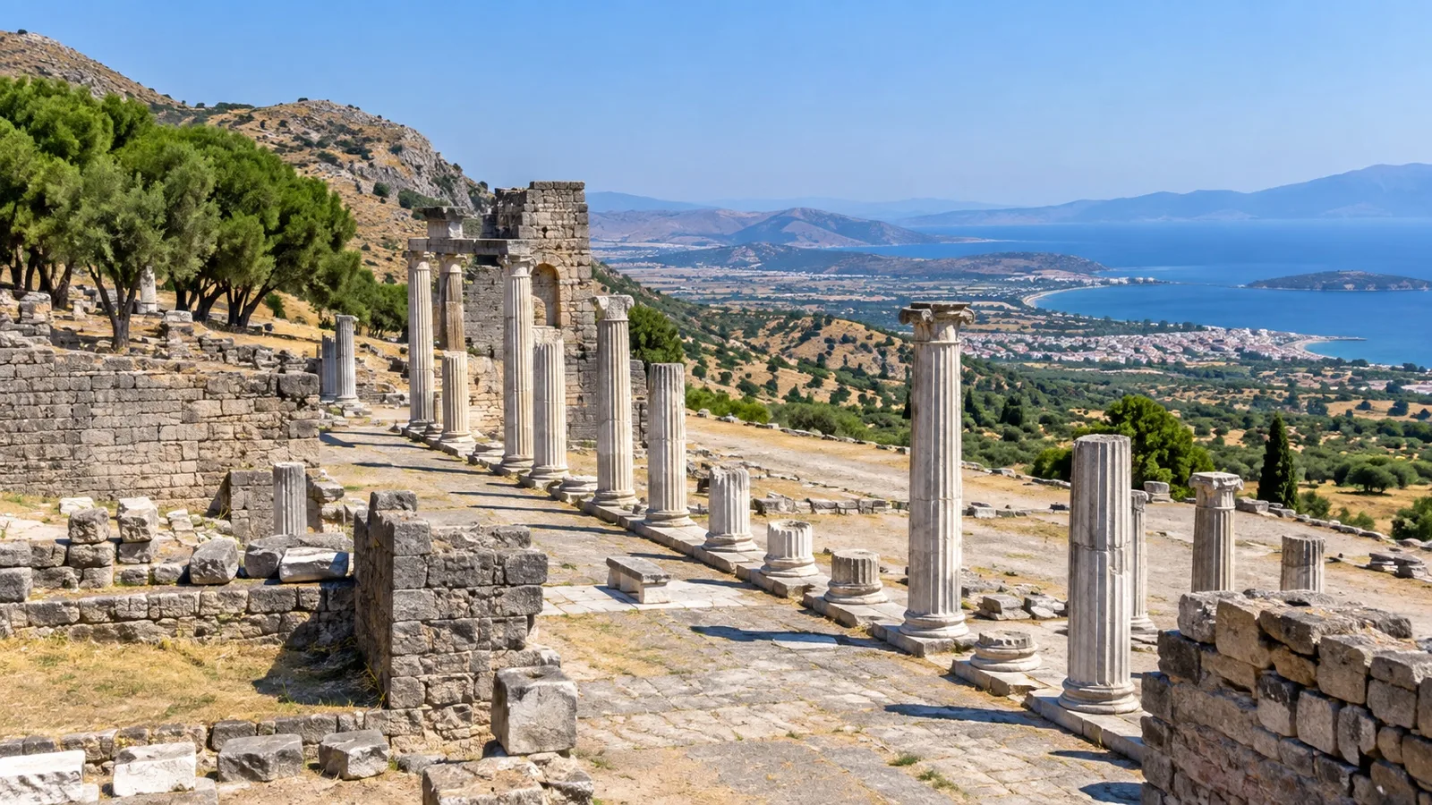 Stone columns and ruins at the Pergamon Asklepion