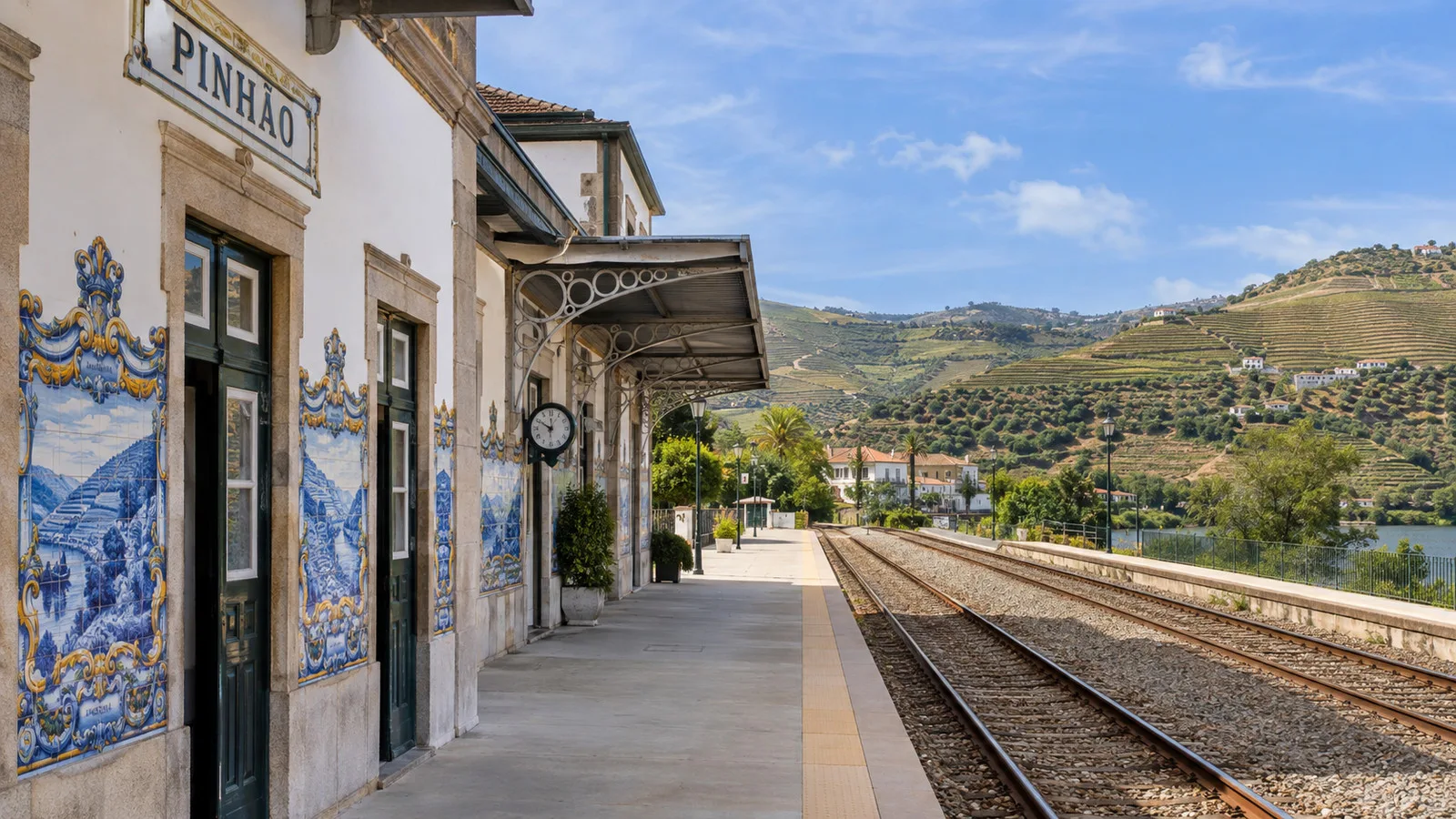 Azulejo tile murals at Pinhão railway station