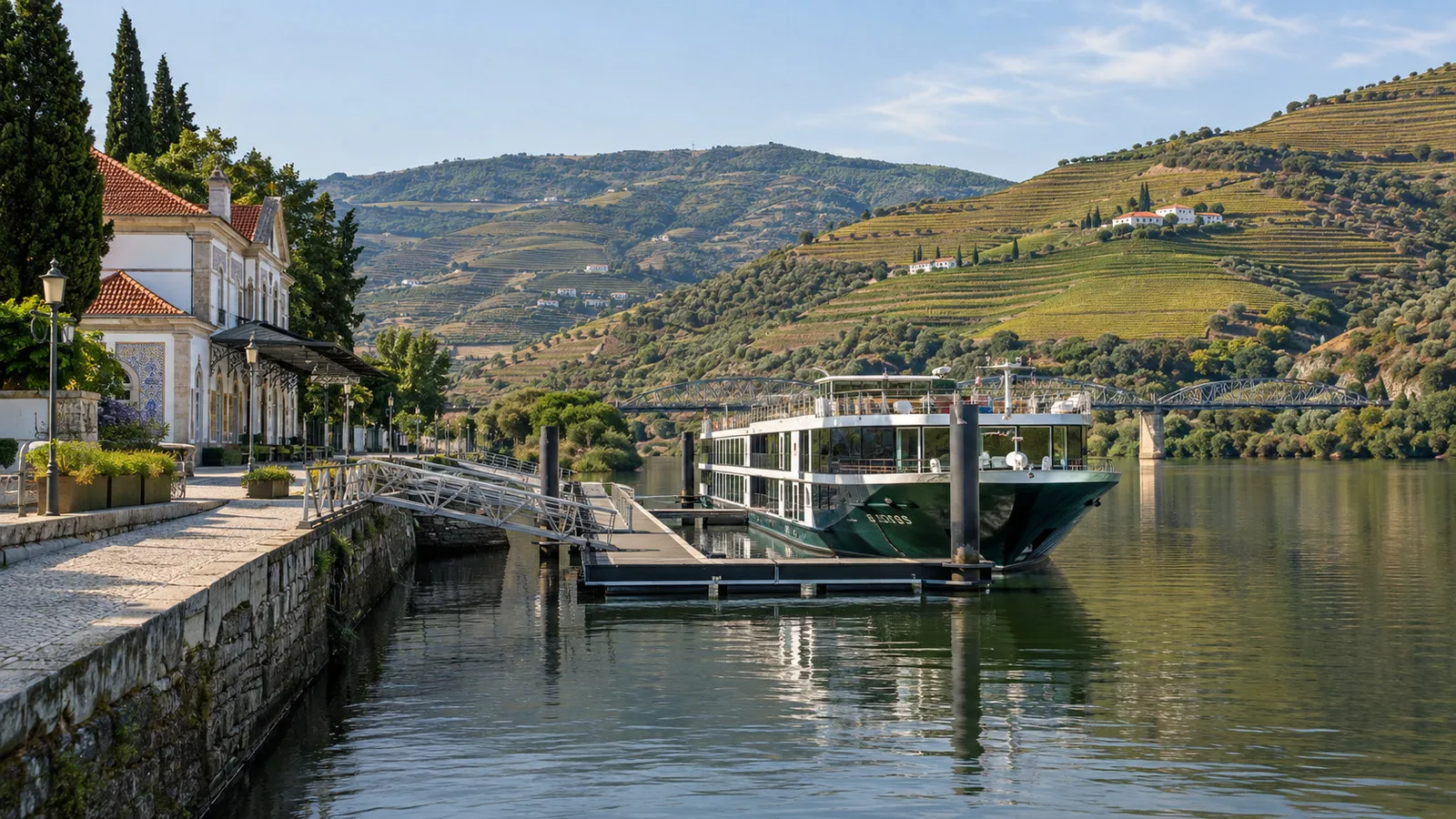 Douro river cruise quay in Pinhão