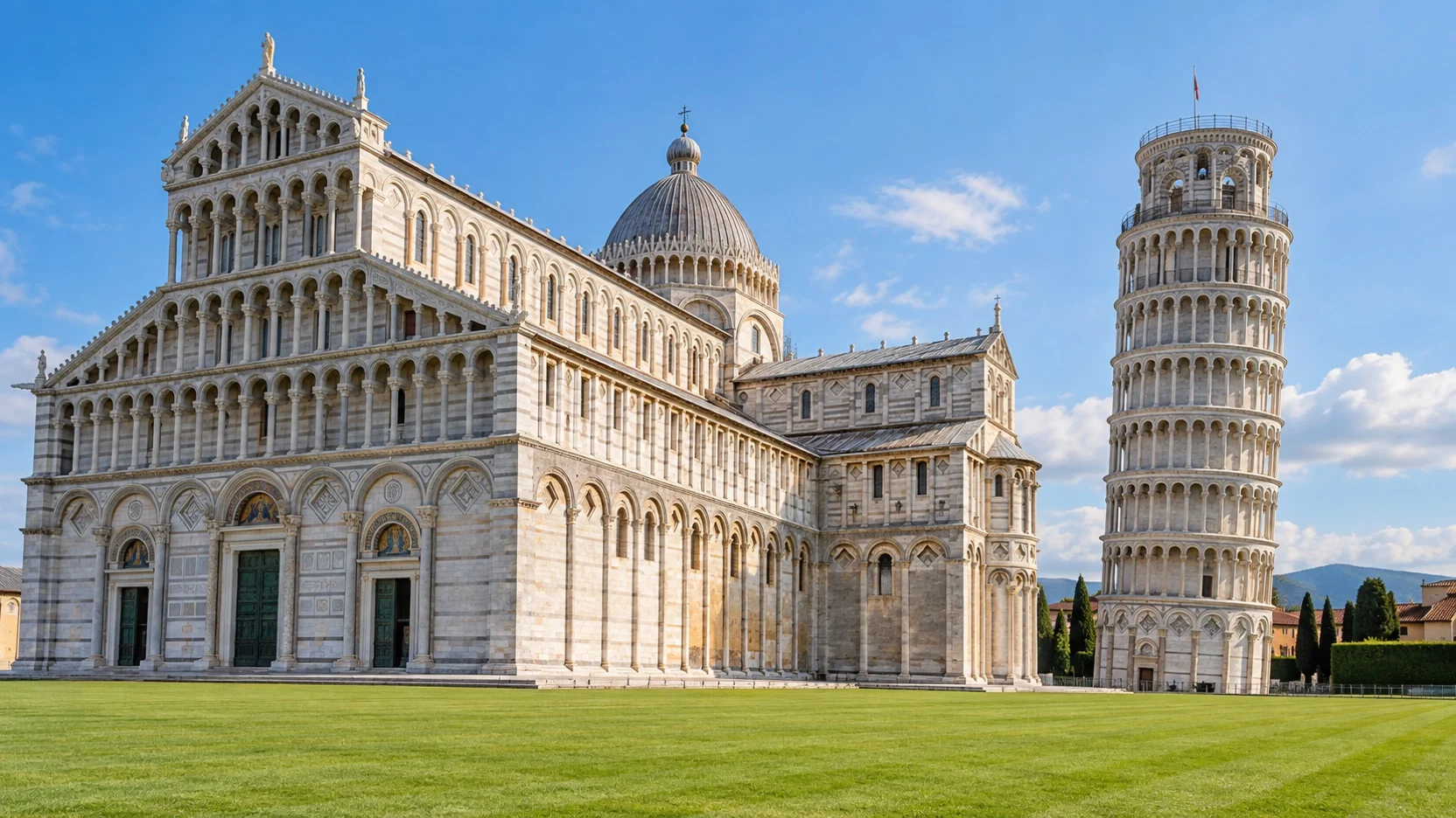Leaning Tower and cathedral at Pisa’s Piazza dei Miracoli