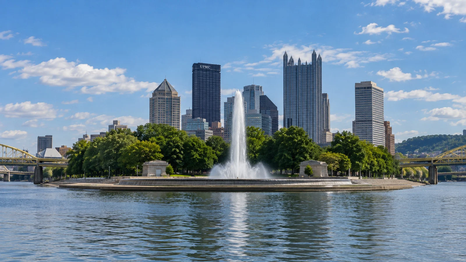 Point State Park fountain at Pittsburgh's confluence