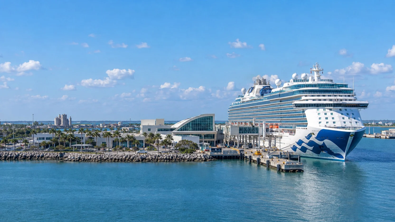 Cruise ship docked at Port Canaveral in Florida