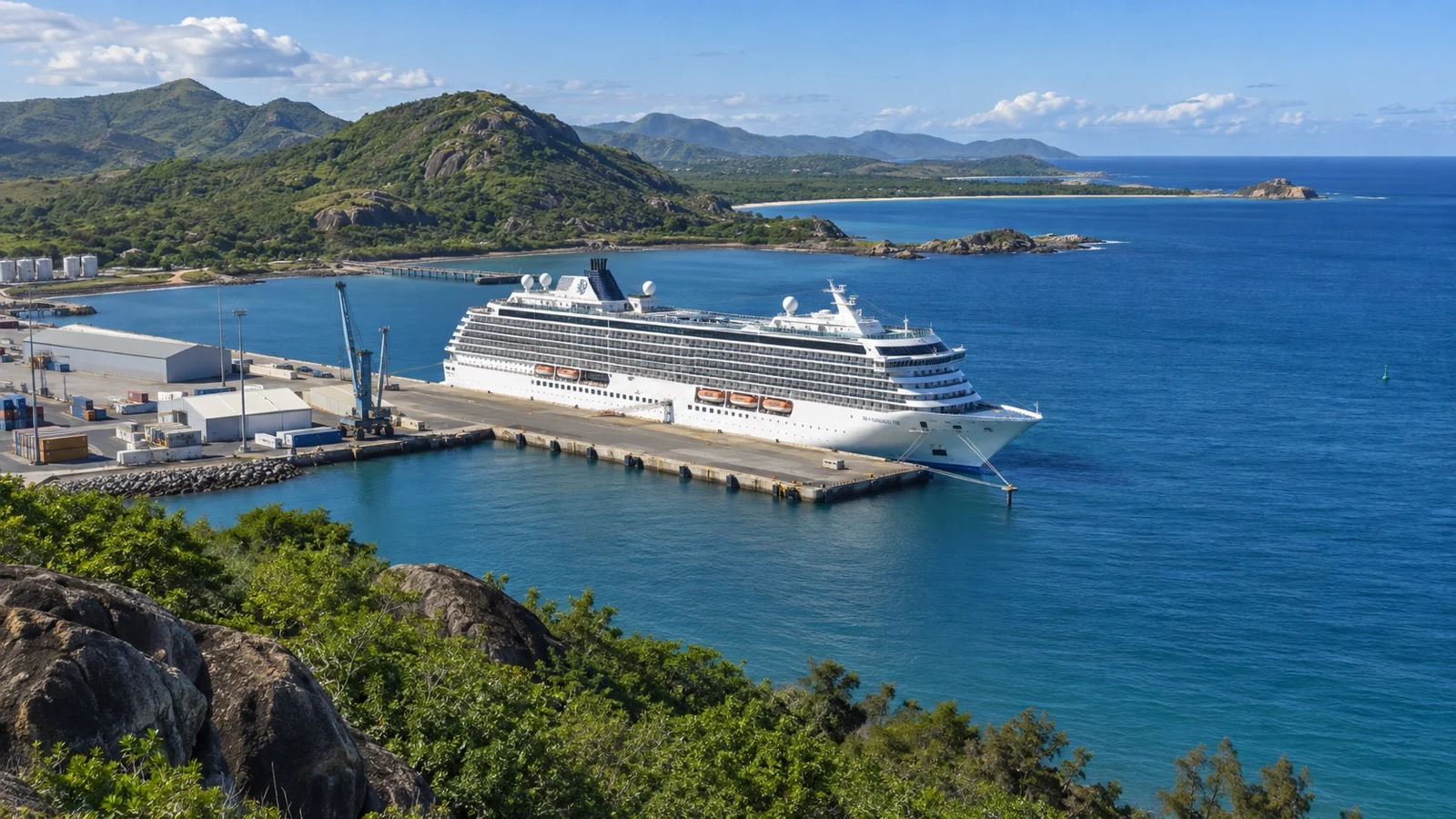 Cruise ship at Port d’Ehoala near Taolagnaro