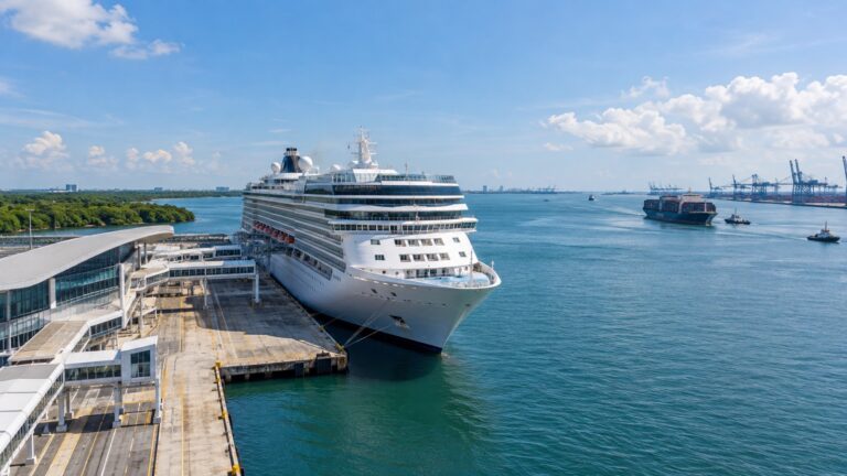 Cruise ship at Port Klang Cruise Terminal in Malaysia