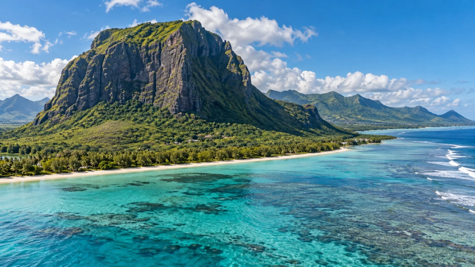 Le Morne Brabant above Mauritius’s southwest lagoon