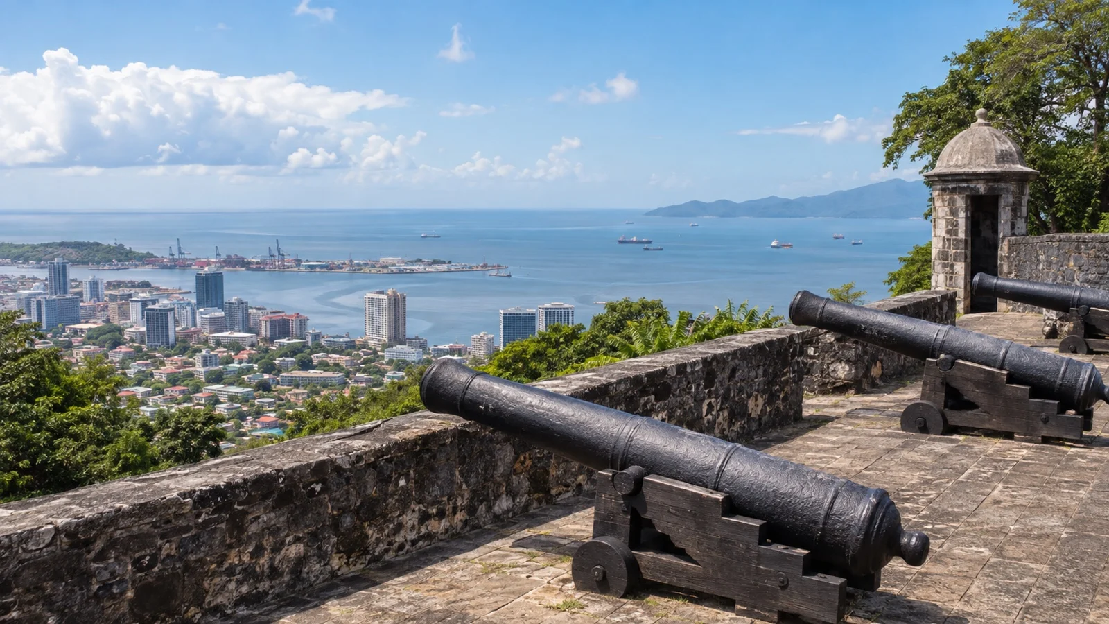 Historic Fort George overlooking Port of Spain and the Gulf of Paria