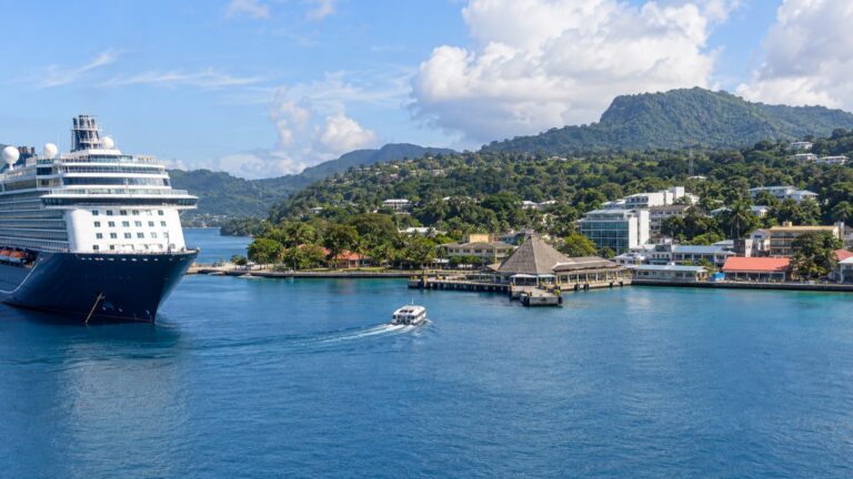 Cruise ship and tender at Port Vila’s Seafront landing