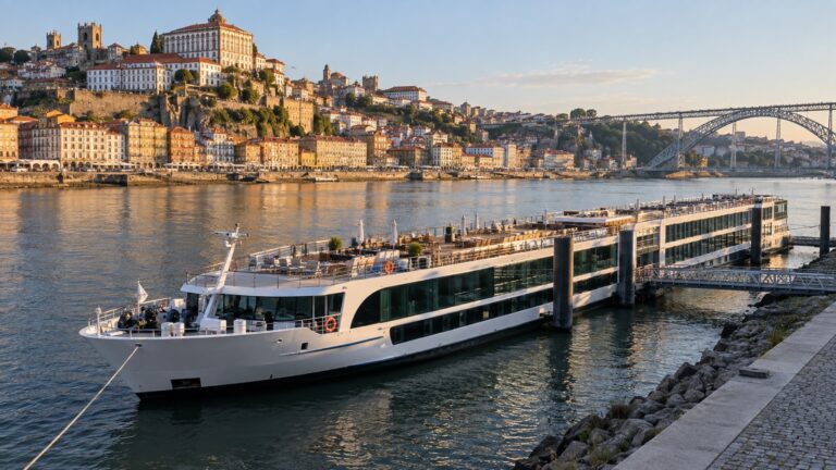 Douro river cruise ship at Vila Nova de Gaia quay